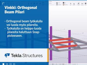 Tekla Structures - Orthogonal Beam työkalu